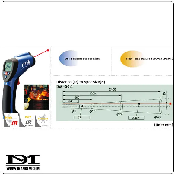 مشخصات فنی ترمومتر لیزری CEM DT-8838