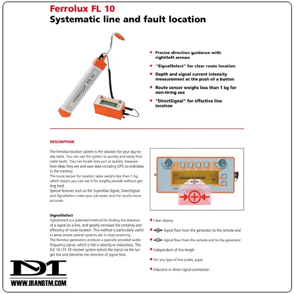 مشخصات مکان یاب کابل MEGGER Ferrolux FL10 