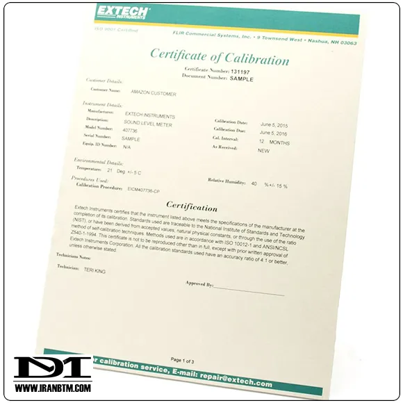مشخصات فنی آمپرمتر کلمپی EXTECH EX613