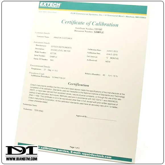 مشخصات فنی جریان سنج EXTECH MA200