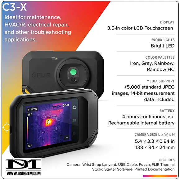 مشخصات فنی دوربین حرارتی FLIR C3-X